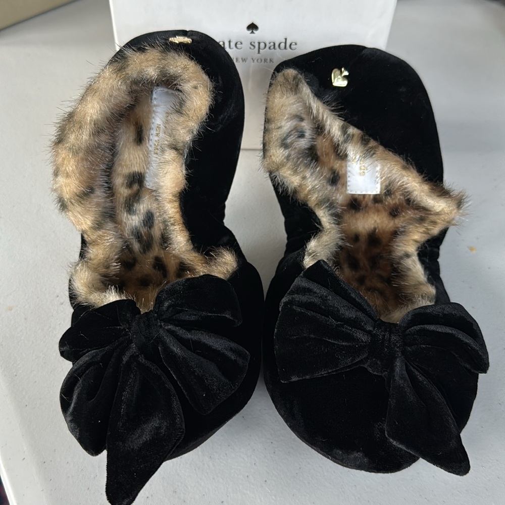 Kate Spade Scarlett Black Velvet Slippers - Picture 9 of 10